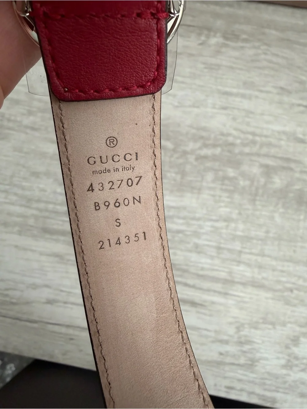 Gucci Red Leather Belt with Silver Double G Buckle